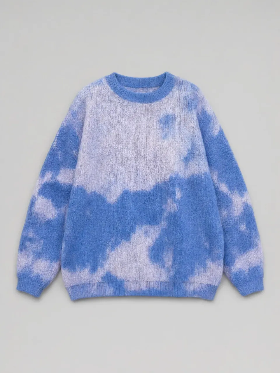 Свитер tie-dye, сине-лавандовый